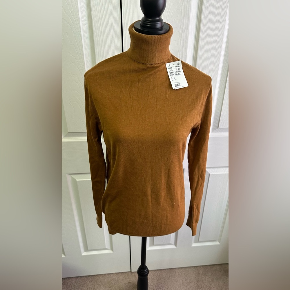 H&M Brown Long Sleeve Turtleneck Top